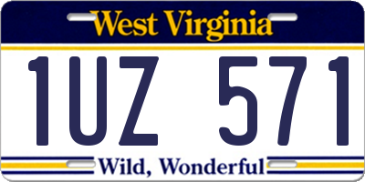 WV license plate 1UZ571