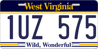 WV license plate 1UZ575