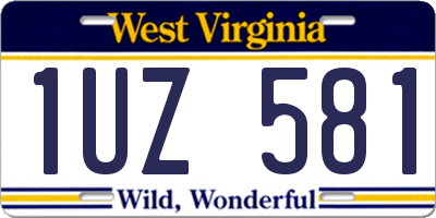 WV license plate 1UZ581