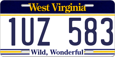 WV license plate 1UZ583