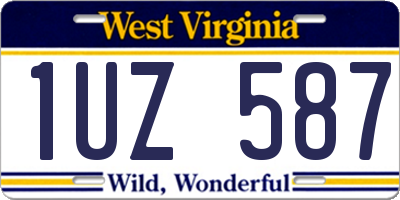 WV license plate 1UZ587