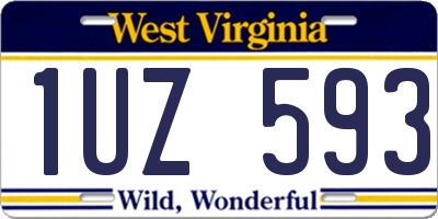 WV license plate 1UZ593
