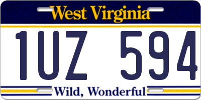 WV license plate 1UZ594