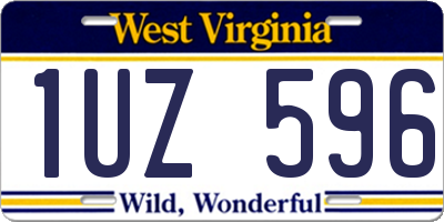 WV license plate 1UZ596