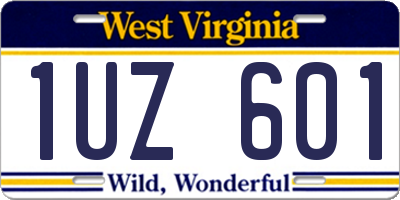 WV license plate 1UZ601