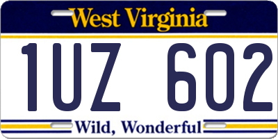 WV license plate 1UZ602