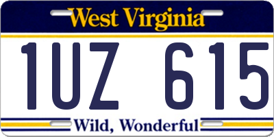 WV license plate 1UZ615