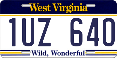 WV license plate 1UZ640