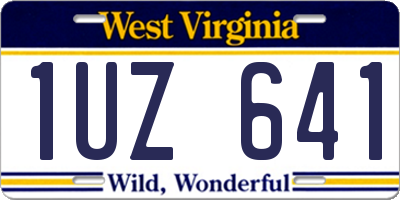 WV license plate 1UZ641
