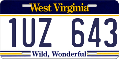 WV license plate 1UZ643