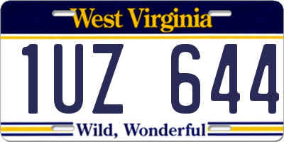 WV license plate 1UZ644