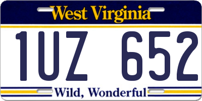 WV license plate 1UZ652