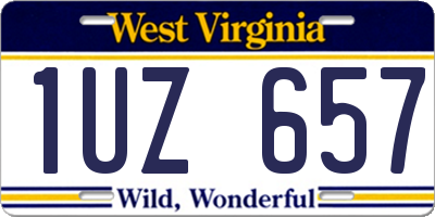 WV license plate 1UZ657