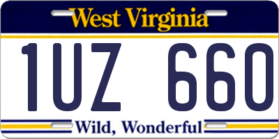 WV license plate 1UZ660