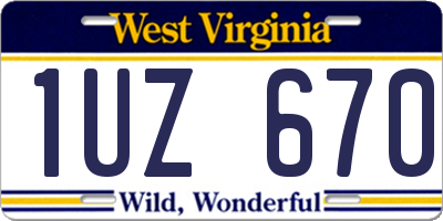WV license plate 1UZ670