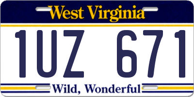 WV license plate 1UZ671