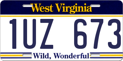 WV license plate 1UZ673