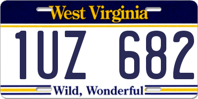 WV license plate 1UZ682