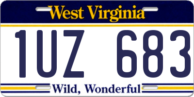 WV license plate 1UZ683