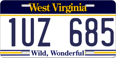 WV license plate 1UZ685