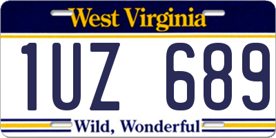 WV license plate 1UZ689
