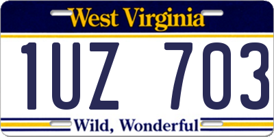 WV license plate 1UZ703