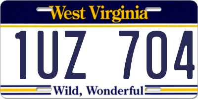 WV license plate 1UZ704