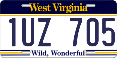 WV license plate 1UZ705
