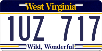 WV license plate 1UZ717