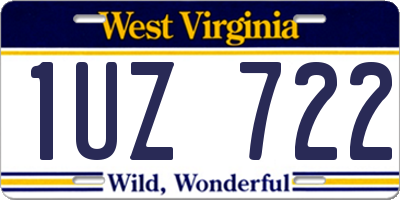 WV license plate 1UZ722