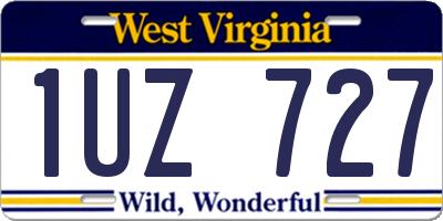 WV license plate 1UZ727