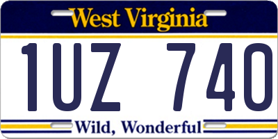 WV license plate 1UZ740