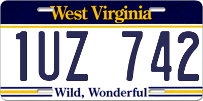 WV license plate 1UZ742