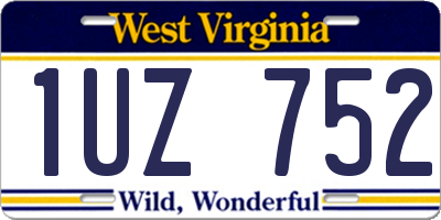 WV license plate 1UZ752