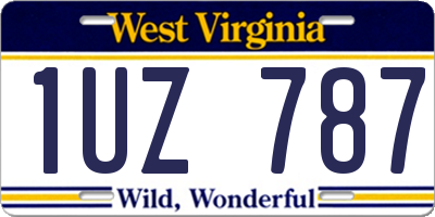 WV license plate 1UZ787
