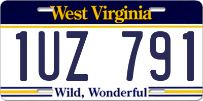 WV license plate 1UZ791