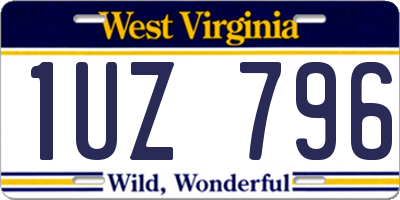 WV license plate 1UZ796