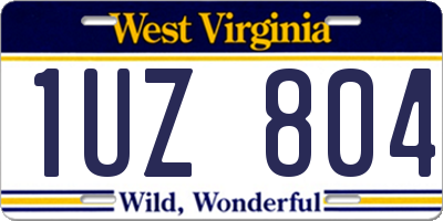 WV license plate 1UZ804