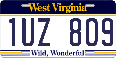 WV license plate 1UZ809