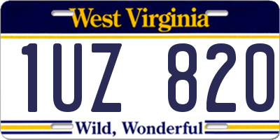 WV license plate 1UZ820