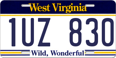 WV license plate 1UZ830