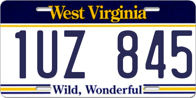 WV license plate 1UZ845