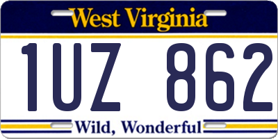WV license plate 1UZ862