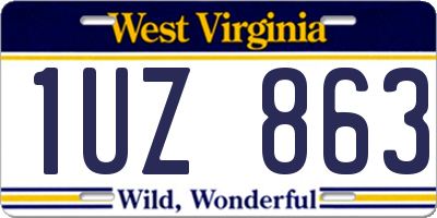 WV license plate 1UZ863