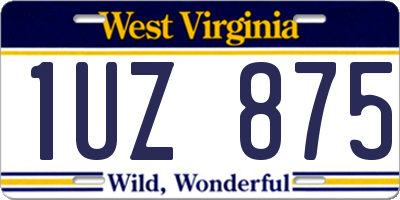 WV license plate 1UZ875