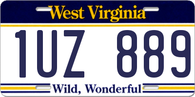 WV license plate 1UZ889