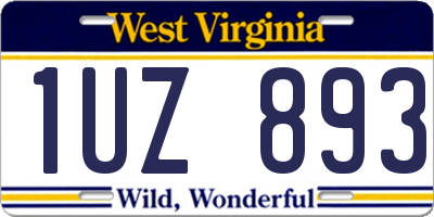 WV license plate 1UZ893