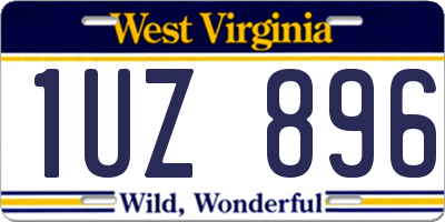 WV license plate 1UZ896