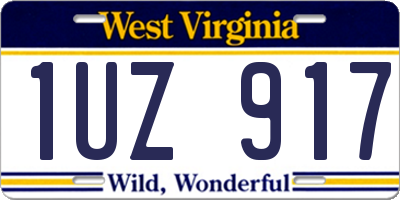 WV license plate 1UZ917