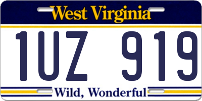 WV license plate 1UZ919